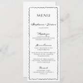 Einfache Schwarz-Weiß-Brille-Hochzeit Menükarte (Vorne/Hinten)