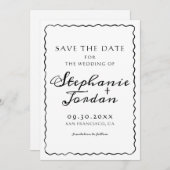 Einfache Schwarz-Weiß-Brille-Hochzeit Save The Date (Vorne/Hinten)
