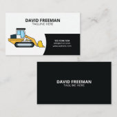 Einfache Schwarz-Weiß-Bulldozer-Konstruktion Visitenkarte (Vorne/Hinten)