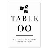 Einfache Schwarz-Weiß-Bunco JEDE Tischnummer (Vorderseite)