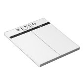 Einfache Schwarz-Weiß-Bunco-Tabelle - Notepad Notizblock (angewinkelt)