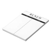 Einfache Schwarz-Weiß-Bunco-Tabelle - Notepad Notizblock (Rotiert)