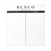 Einfache Schwarz-Weiß-Bunco-Tabelle - Notepad Notizblock (Vorderseite)