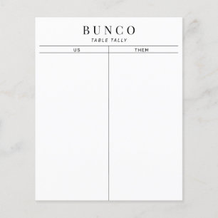 Einfache Schwarz-Weiß-Bunco-Tal