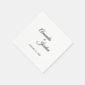 Einfache Schwarz-Weiß-Calligrafie-Cocktails Serviette (Ecke)