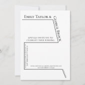 Einfache Schwarz-Weiß-Chart-Chic Moderne Hochzeit Einladung (Vorderseite)