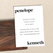 Einfache Schwarz-weiß-Chic-Hochzeit Einladung