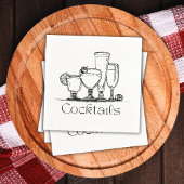 Einfache Schwarz-Weiß-Cocktails Napkin Serviette