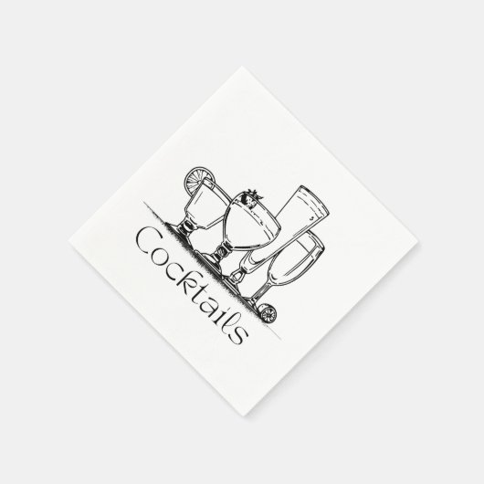 Einfache Schwarz-Weiß-Cocktails Napkin Serviette (Ecke)