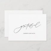 Einfache Schwarz/Weiß-Dankekarte Dankeskarte (Vorne/Hinten)