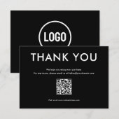 Einfache Schwarz-Weiß-Danksagkarte Dankeskarte (Vorne/Hinten)