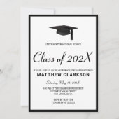 Einfache Schwarz/Weiß Einladung (Vorderseite)