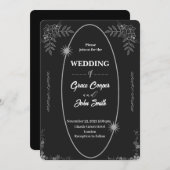 Einfache Schwarz-Weiß-Einladungskarte Einladung (Vorne/Hinten)