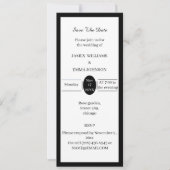 Einfache Schwarz-Weiß-Einstellung Save the Date Einladung (Vorderseite)