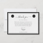 Einfache Schwarz-Weiß-Elegant Dankeskarte (Vorderseite)