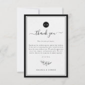 Einfache Schwarz-Weiß-Elegant Dankeskarte (Vorderseite)