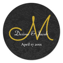 Einfache Schwarz-Weiß-Elegant-Hochzeitsmonogramm