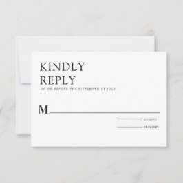 Einfache Schwarz/Weiß Elegant Minimalistisch Einladung