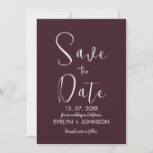 Einfache Schwarz/Weiß Elegant Minimalistisch Geret Save The Date (Vorderseite)