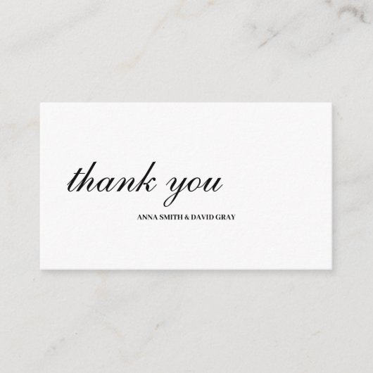 Einfache Schwarz-Weiß-Elegante Danke-Karte Begleitkarte (Vorderseite)