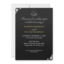 Einfache Schwarz-Weiß-Elegante Hochzeit-Empfang