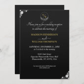 Einfache Schwarz-Weiß-Elegante Hochzeit-Empfang Einladung (Vorne/Hinten)