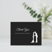 Einfache Schwarz-Weiß-Elegante Hochzeit Vielen Dan Postkarte (Stehend Vorderseite)