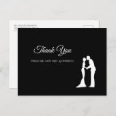 Einfache Schwarz-Weiß-Elegante Hochzeit Vielen Dan Postkarte (Vorne/Hinten)