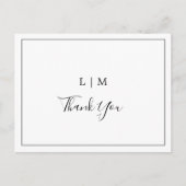 Einfache Schwarz-Weiß-Elegante Hochzeit Vielen Dan Postkarte (Vorderseite)