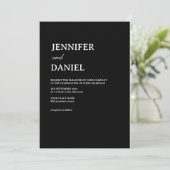 Einfache Schwarz/Weiß Elegante Minimalistische Hoc Einladung (Stehend Vorderseite)