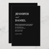 Einfache Schwarz/Weiß Elegante Minimalistische Hoc Einladung (Vorne/Hinten)