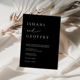 Einfache Schwarz/Weiß Elegante Minimalistische Hoc Einladung