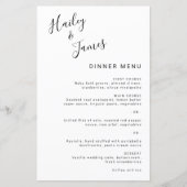 Einfache Schwarz-Weiß-Elegante Moderne Hochzeitsme (Vorderseite)