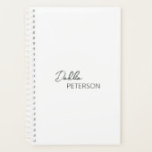 Einfache Schwarz-Weiß-Elegante Moderne Planer (Vorderseite)