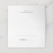 Einfache Schwarz/Weiß Elegante Platzkarte (Außenseite Aufgefaltet)