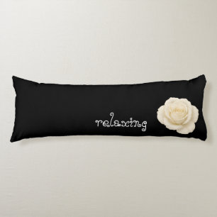 Einfache Schwarz/Weiß Elegante Rose Minimalistisch Seitenschläferkissen