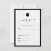 Einfache Schwarz-Weiß-Elegante RSVP-Karten RSVP Karte (Vorderseite)