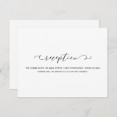 Einfache Schwarz-Weiß-Empfang-Hochzeit Begleitkarte (Vorne/Hinten)