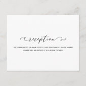 Einfache Schwarz-Weiß-Empfang-Hochzeit Begleitkarte (Vorderseite)