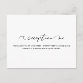 Einfache Schwarz-Weiß-Empfang-Hochzeit Begleitkarte