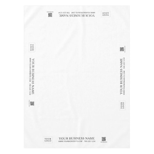 Einfache Schwarz-Weiß-Firmenlogos Tischdecke (Vorderseite)