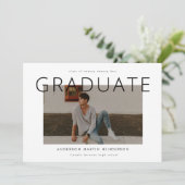 Einfache Schwarz-Weiß-Foto-Abschluss Ankündigung (Stehend Vorderseite)