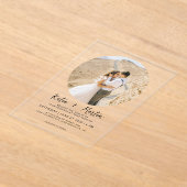 Einfache Schwarz-Weiß-Foto-Hochzeit Acryleinladungen (Ablage )