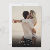 Einfache Schwarz-Weiß-Foto-Hochzeit Einladung (Vorderseite)