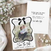 Einfache Schwarz-Weiß-Foto-Hochzeit Save The Date