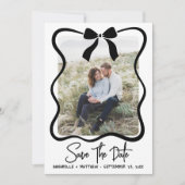 Einfache Schwarz-Weiß-Foto-Hochzeit Save The Date (Vorderseite)