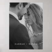 Einfache Schwarz-Weiß-Foto-Hochzeit Willkommen Poster (Vorne)