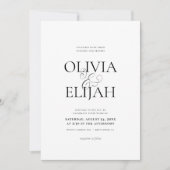 Einfache Schwarz-Weiß-Foto-Monogramm-Hochzeit Einladung (Vorderseite)