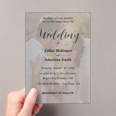 Einfache Schwarz-Weiß-Foto-Overlay-Hochzeit Acryleinladungen (Insitu (Handheld))