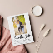 Einfache Schwarz/Weiß-Foto-Save the Date-Karte Einladung
